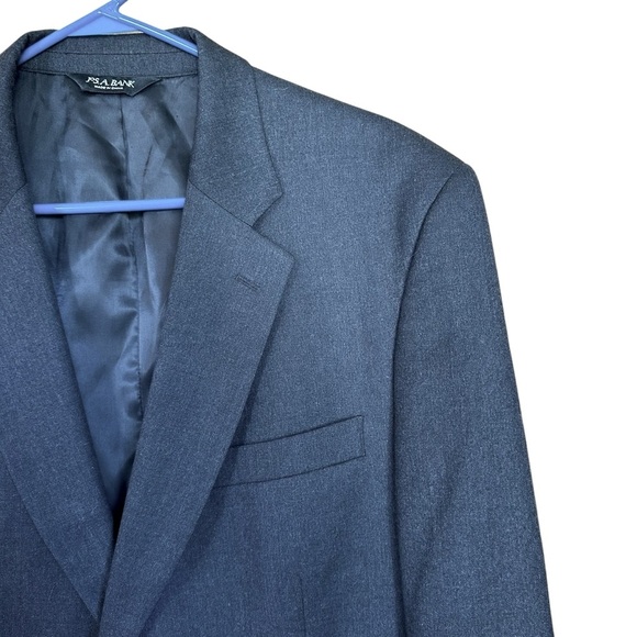 Jos A Bank Wool Cashmere Charcoal Gray 2 Button Sports Coat Blazer 44R - Picture 11 of 11